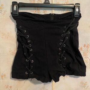 Spirit Black High Waist Lace-Up Shorts